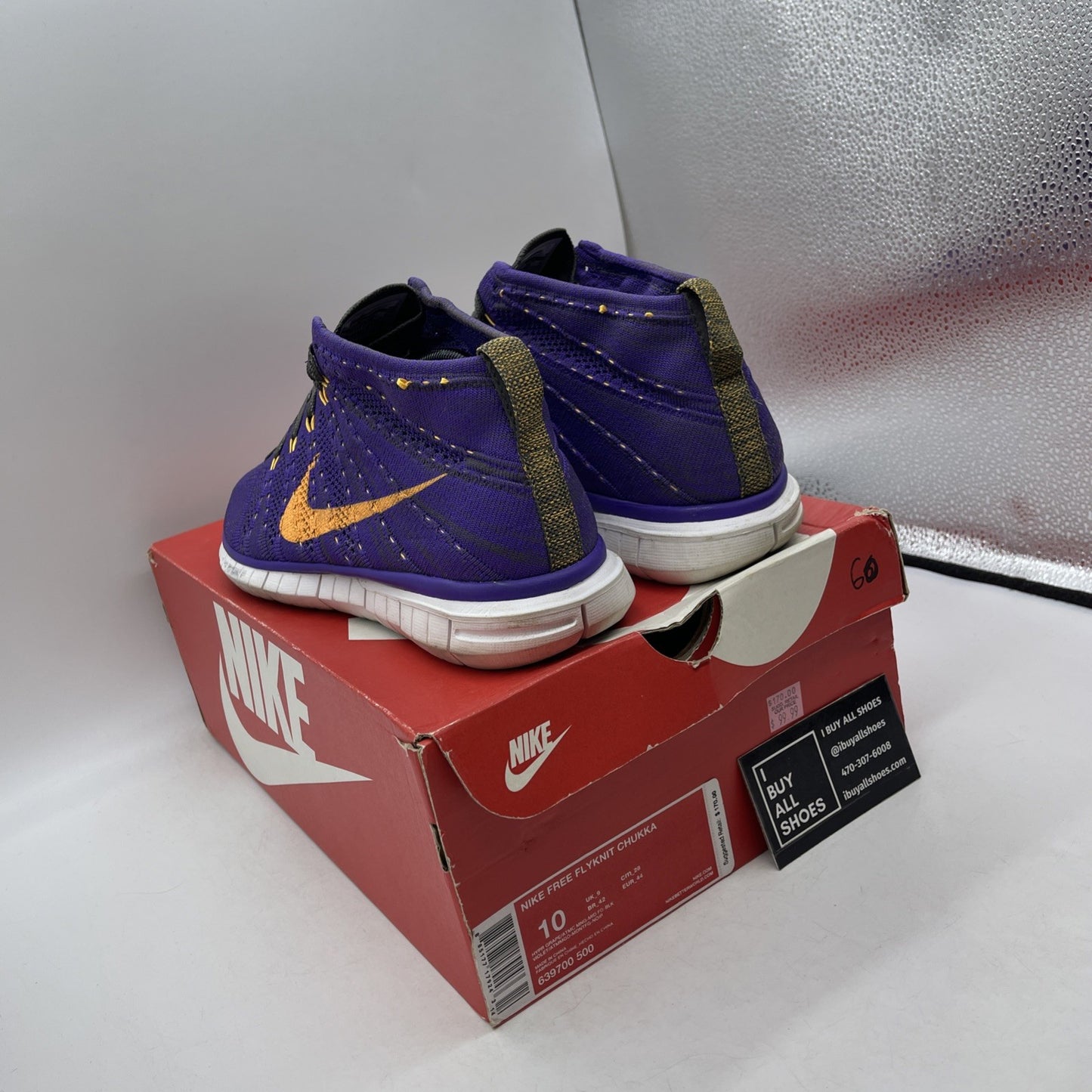 Size 10 - Nike Free Flyknit Chukka Hyper Grape (639700-500)