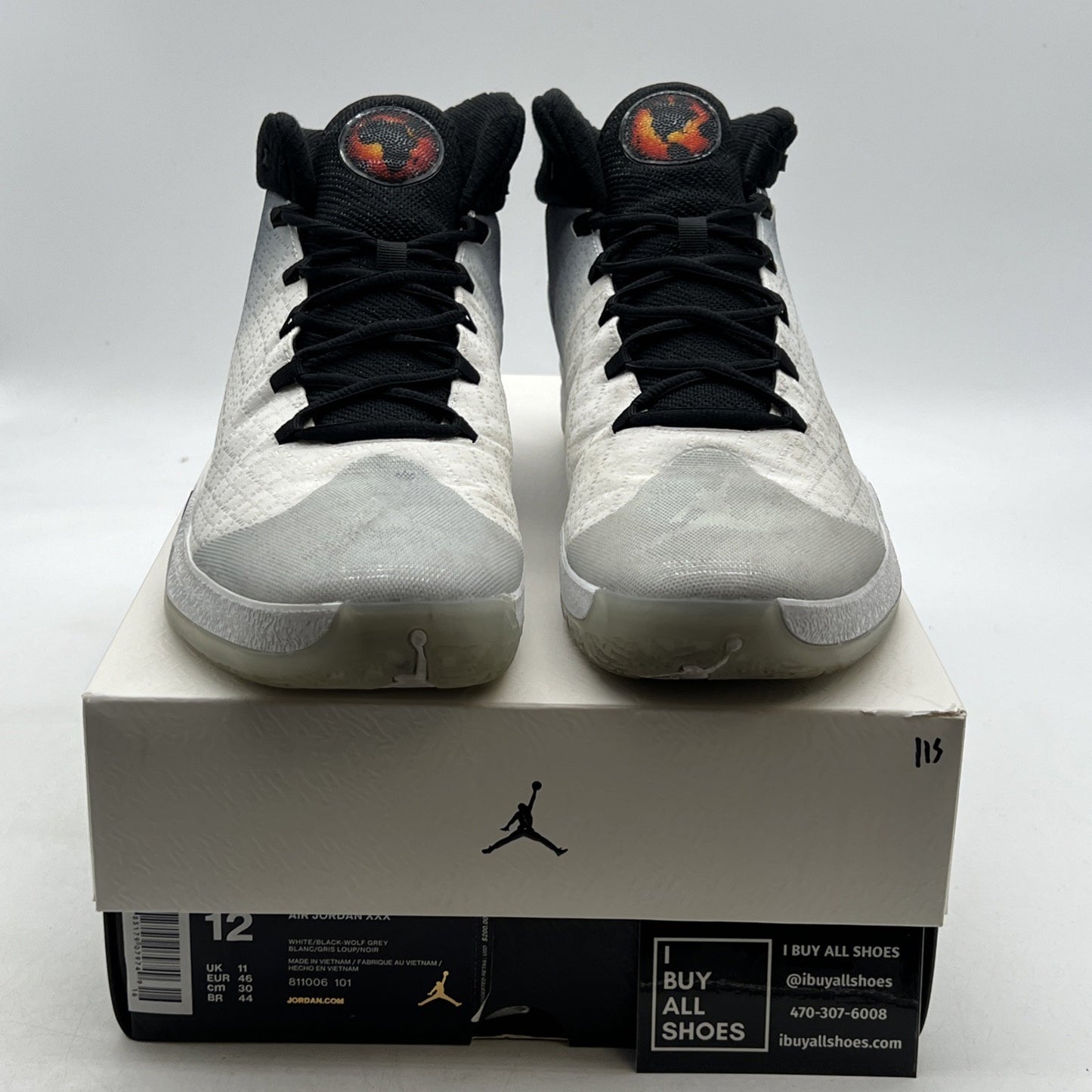 Size 12 - Air Jordan 30 White Wolf Grey (811006-101)