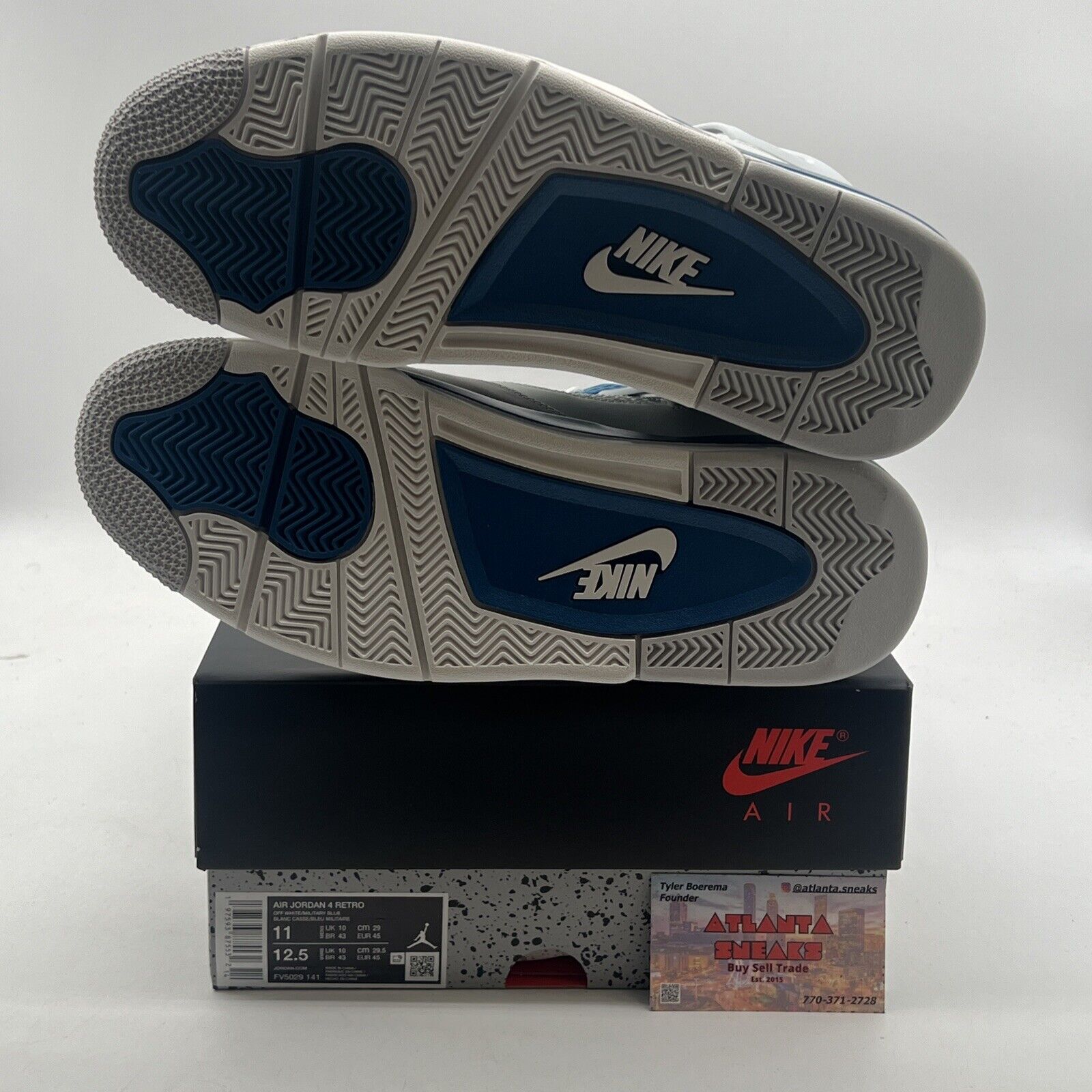 Size 11 - Air Jordan 4 Retro 2024 Military Blue (FV5029-141).