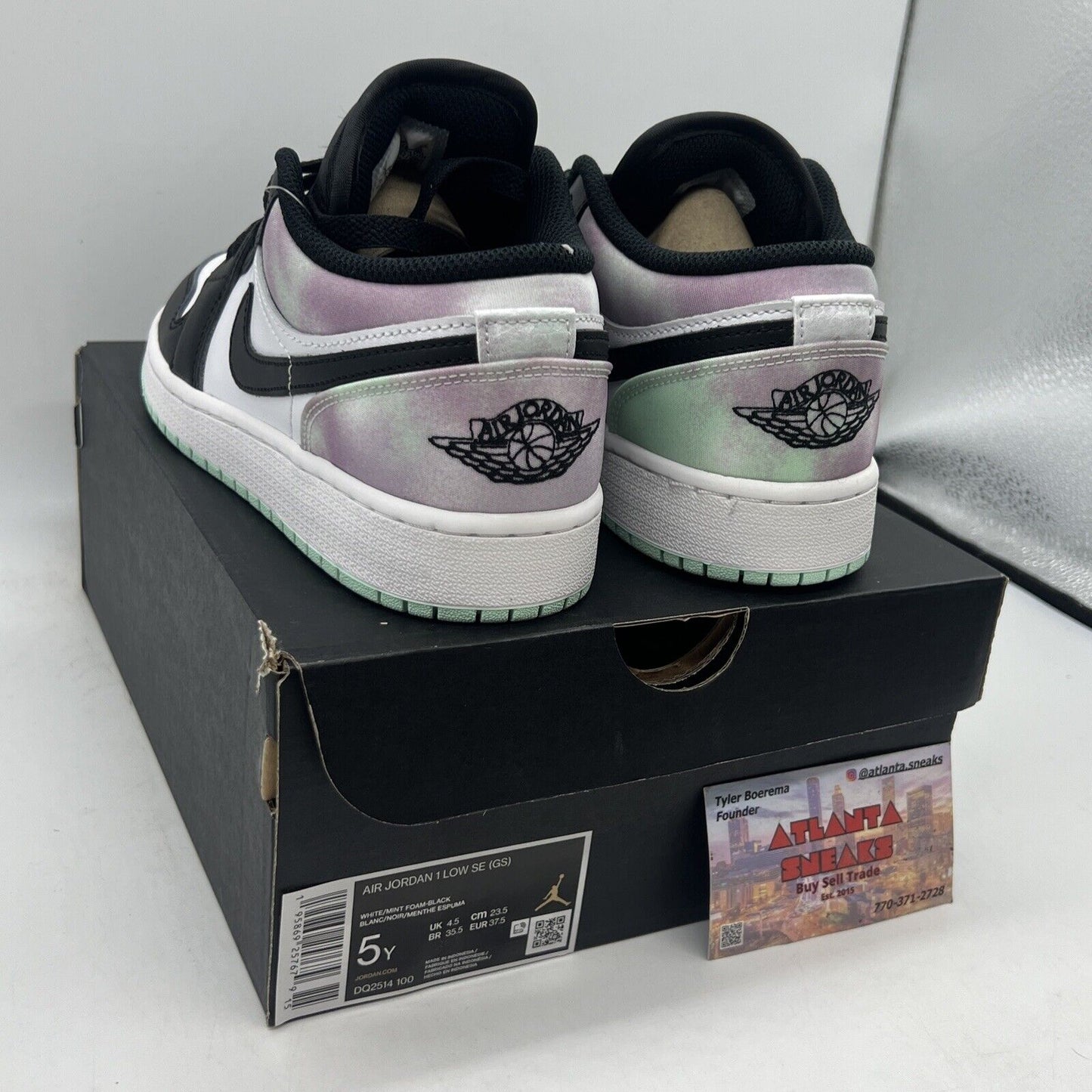 Air Jordan 1 Low SE Pastel Tie-Dye GS Size 5Y / DQ2514-100 Brand New Og All