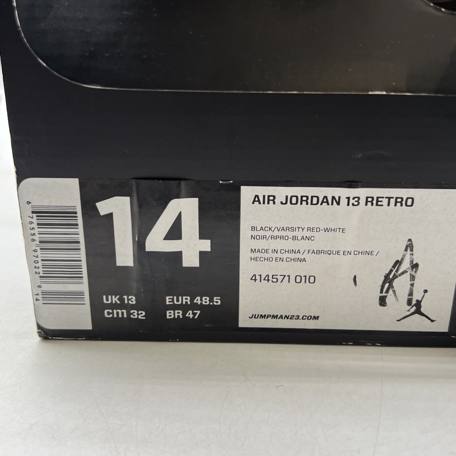 Size 14 - Air Jordan 13 Retro 2013 Bred (414571-010)