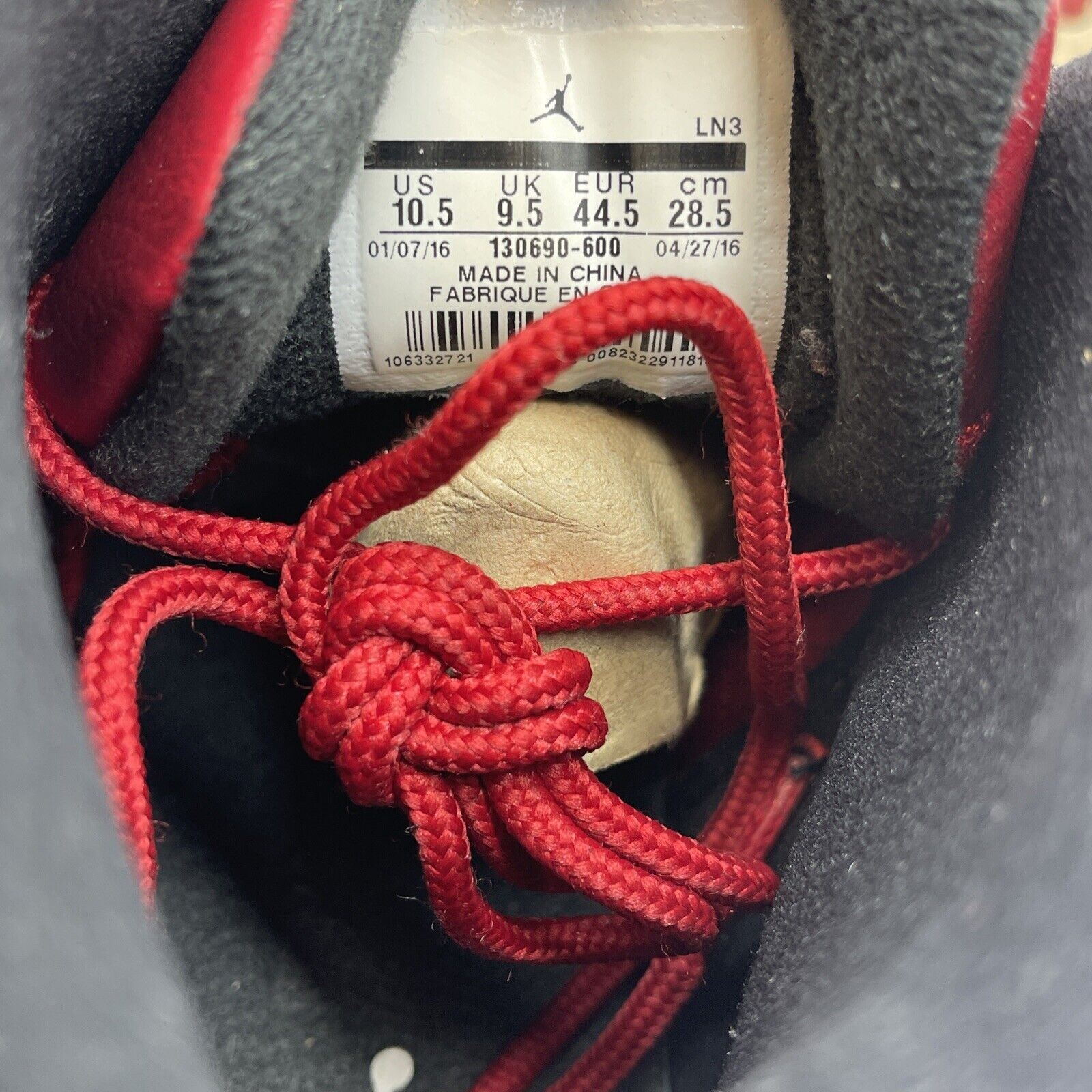 Size 10.5 - Air Jordan 12 Retro Gym Red White Black Leather (130690-600)