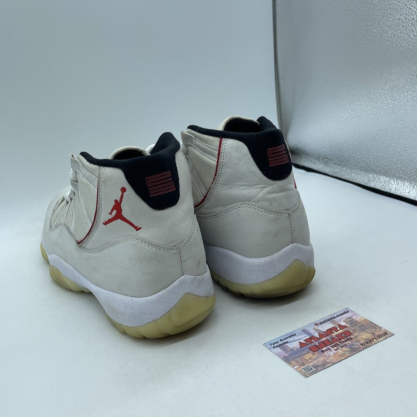 Size 10 - Air Jordan 11 Retro Platinum Tint Tan Red Suede Leather (378037-016)