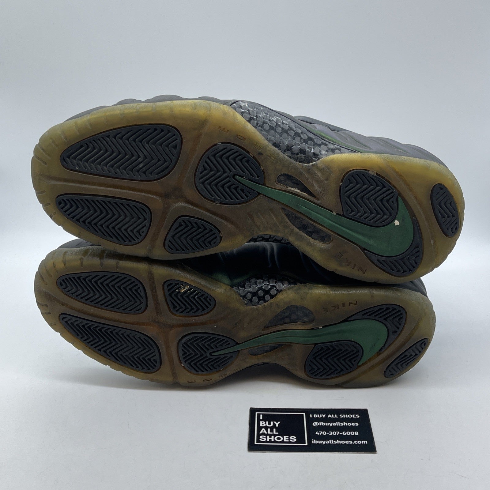 Size 11 - Nike Air Foamposite Pro Pine Green Black Suede Leather (624041-301)