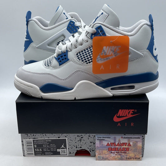 Size 9 - Air Jordan 4 Retro 2024 Military Blue White Leather (FV5029-141)