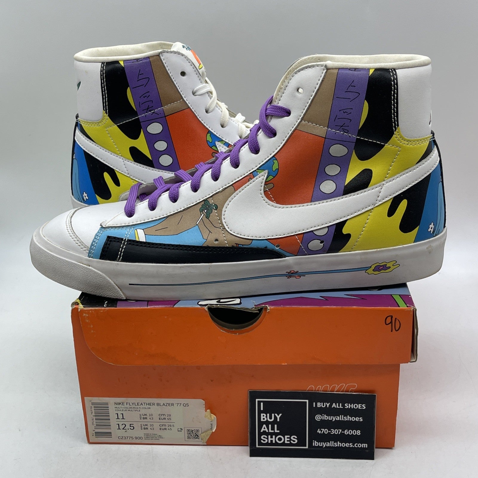 Size 11 - Ruohan Wang x Nike Blazer ’77 Flyleather Mid Multicolor (CZ3775-900)