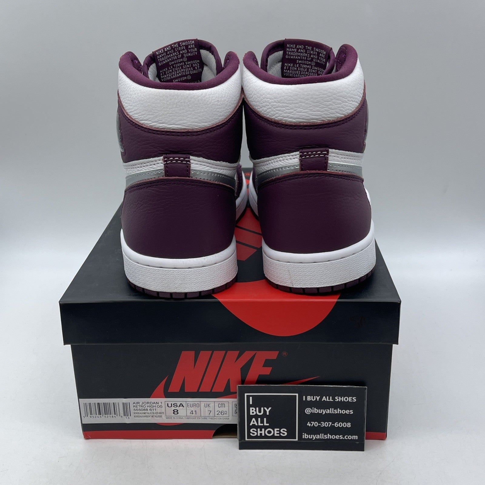 Size 8 - Air Jordan 1 Retro High OG Bordeaux (555088-611)