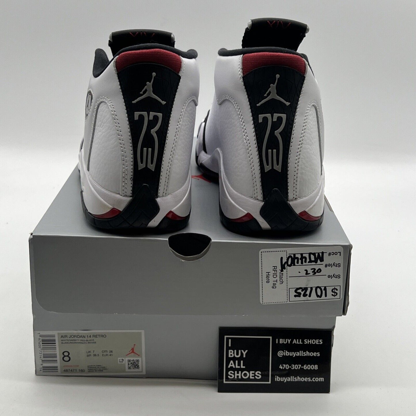 Size 8 - Air Jordan 14 Retro 2024 Black Toe (487471-160)