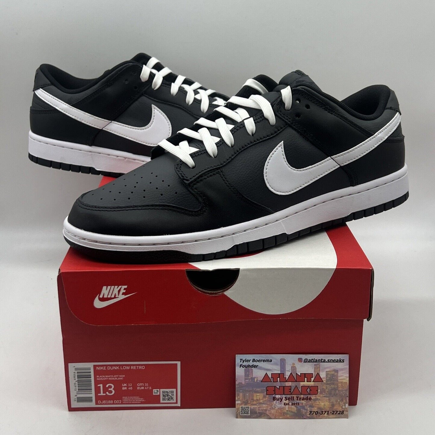 Size 13 - Nike Dunk Low Black Panda Brand New Og All