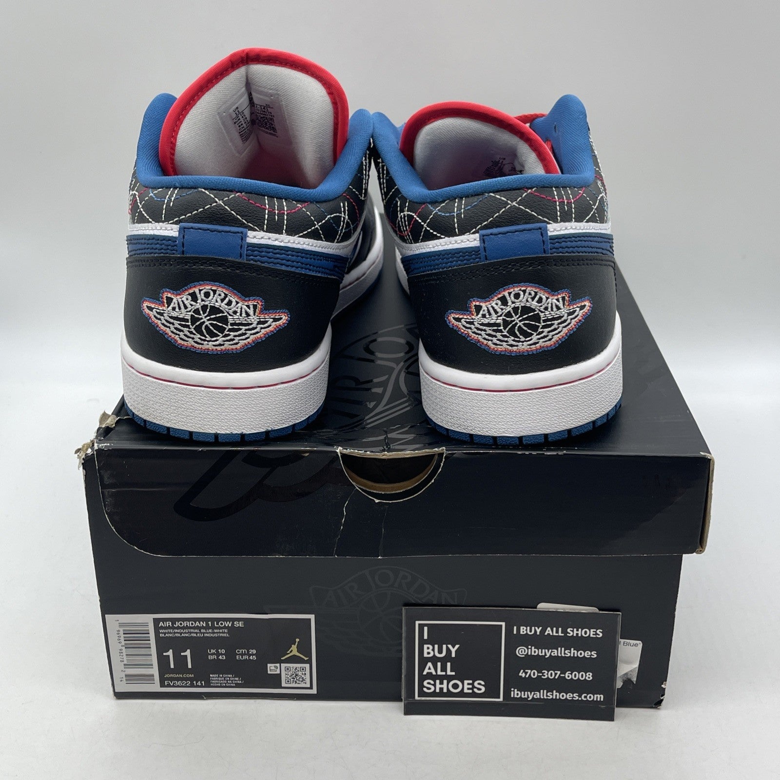 Size 11 - Nike Air Jordan 1 Low SE Industrial Blue Sashiko (FV3622-141)