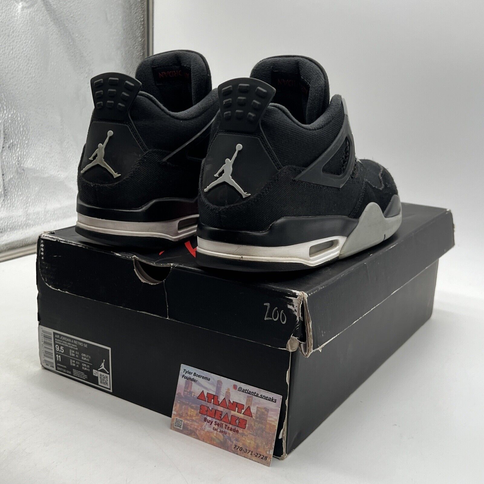 Size 9.5 - Jordan 4 Retro SE Mid Black Canvas (DH7138-006)