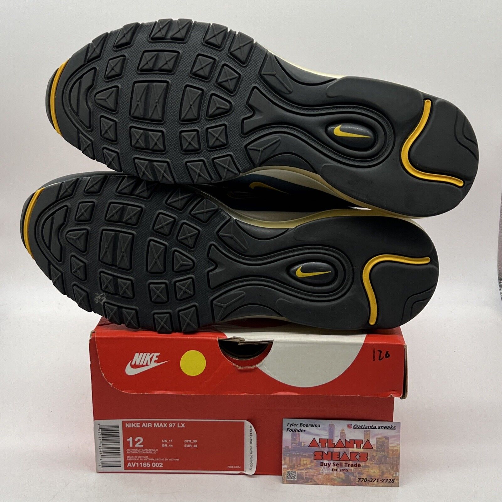 Size 12 - Nike Air Max 97 LX Anthracite Amarillo Blue Green White (AV1165-002)