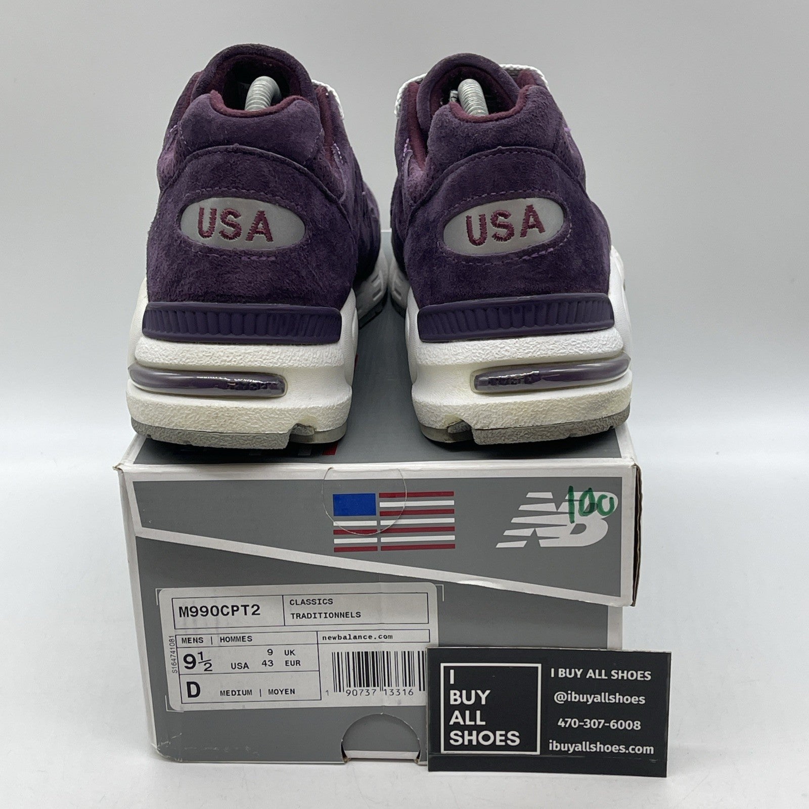 Size 9.5 - New Balance Concepts x 990v2 Made in USA Tyrian Purple (M990CPT2)