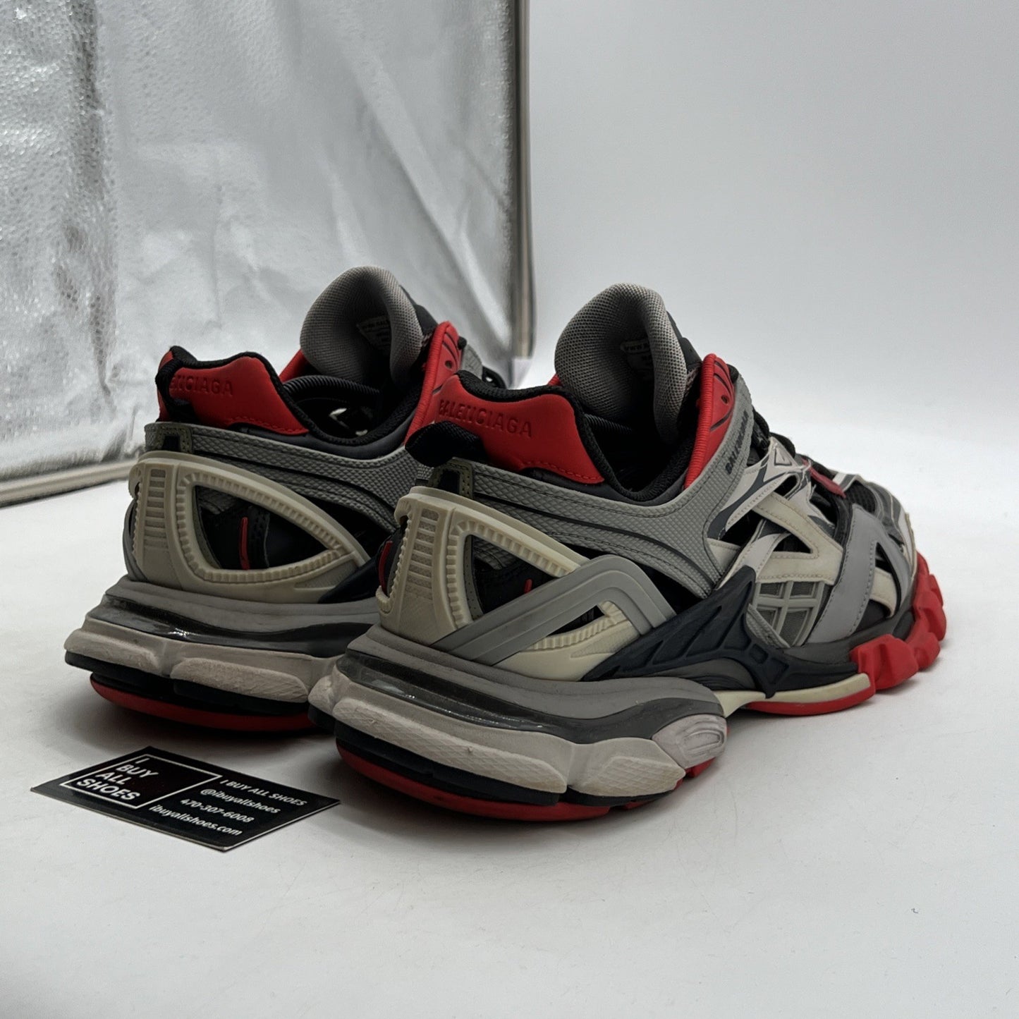 Size 10 - Balenciaga Track 2 Sneakers In Black Red Grey Polyurethane Women