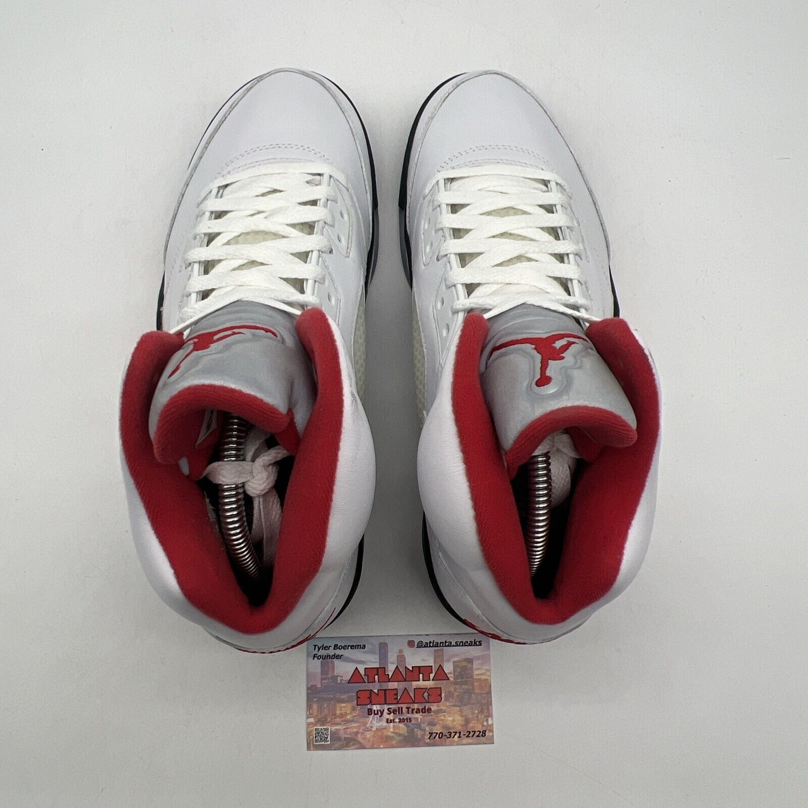 Size 8.5 - Jordan 5 Retro Mid Fire Red White Black Red Leather (DA1911-102)