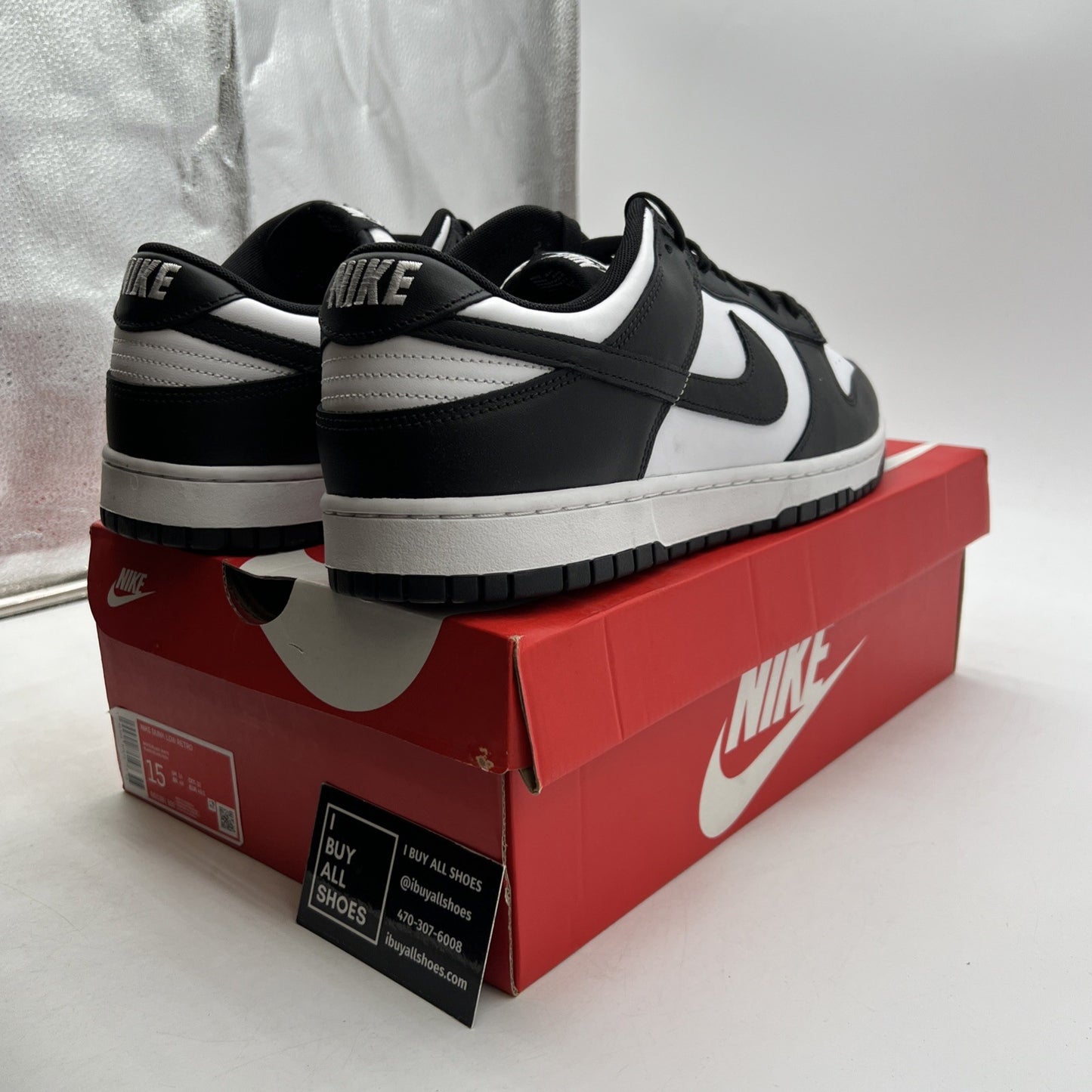 Size 15 - Nike Dunk Low Black White (DD1391-100)