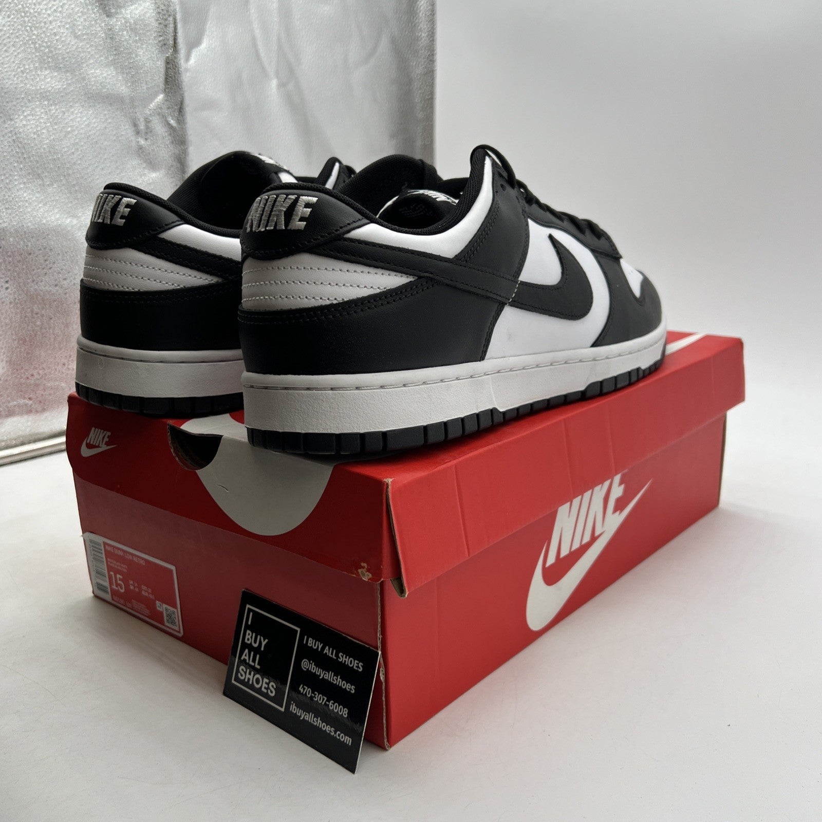 Size 15 - Nike Dunk Low Black White (DD1391-100)