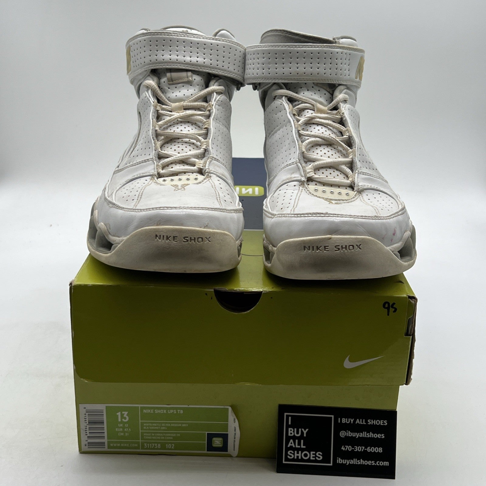 Size 13 - Nike Shox Ups TB White Metallic Silver (311738-102)