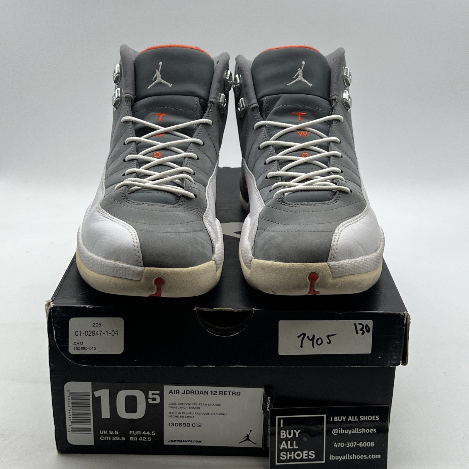 Size 10.5 - Air Jordan 12 Retro Cool Grey (130690-012)