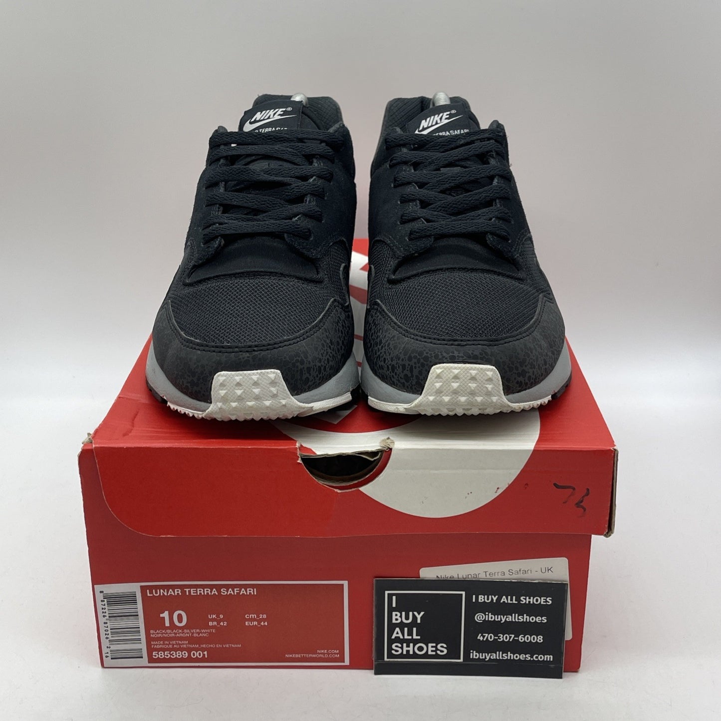 Size 10 - Nike Lunar Terra Safari Black Grey Suede (585389-001)