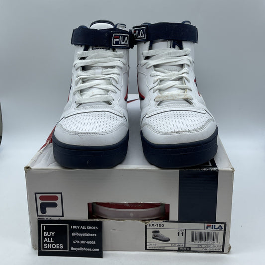 Size 11 - Fila Mens Fx-100 Sneakers White/Navy/Red (1VB90150-125)