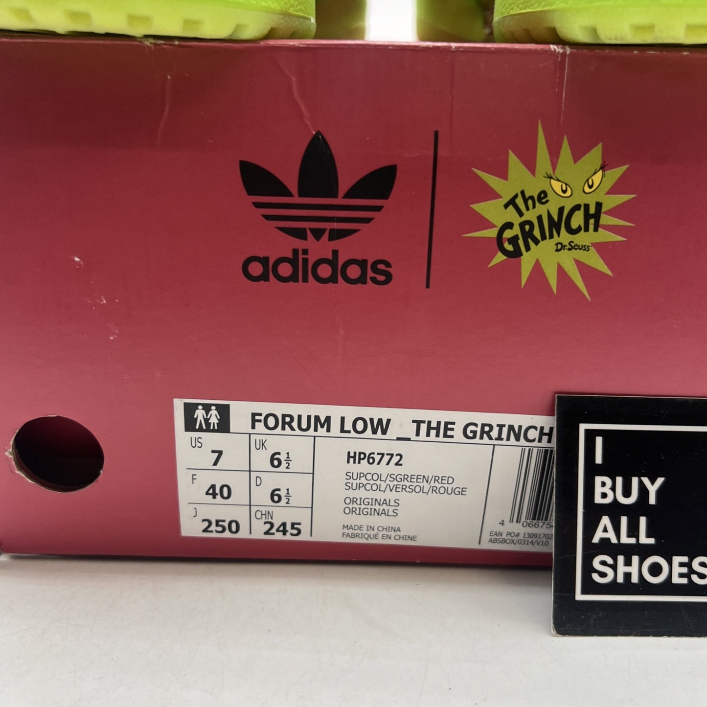 Size 7 - adidas Dr. Seuss x Forum Low The Grinch (HP6772)