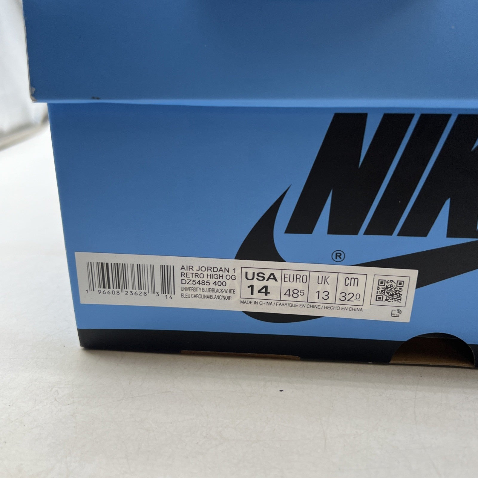 Size 14 - Air Jordan 1 Retro OG High UNC Toe (DZ5485-400)