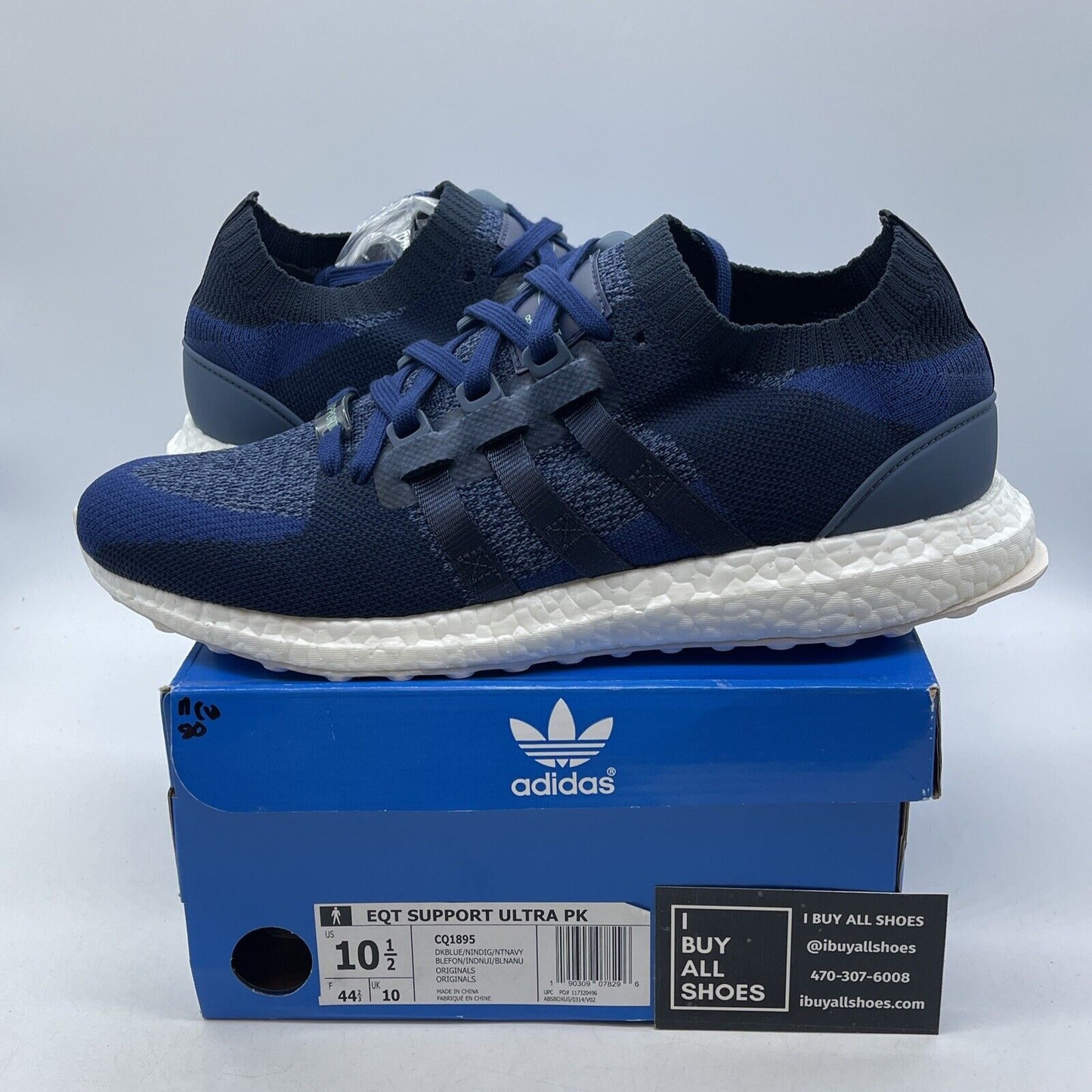 Size 10.5 - adidas Sneakersnstuff x EQT Support Ultra Primeknit Dark Blue Suede