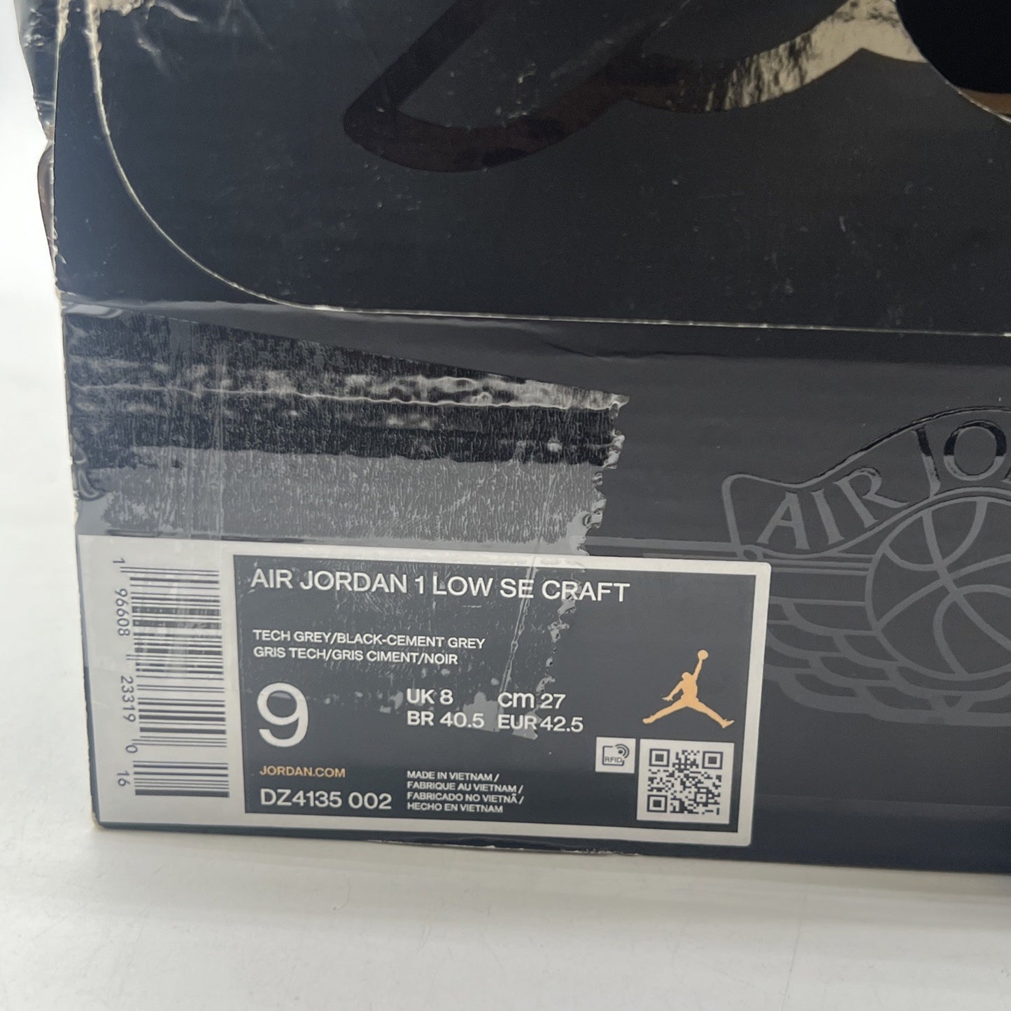 Size 9 - Air Jordan 1 SE Craft Low Inside Out - Cement Grey (DZ4135-002)