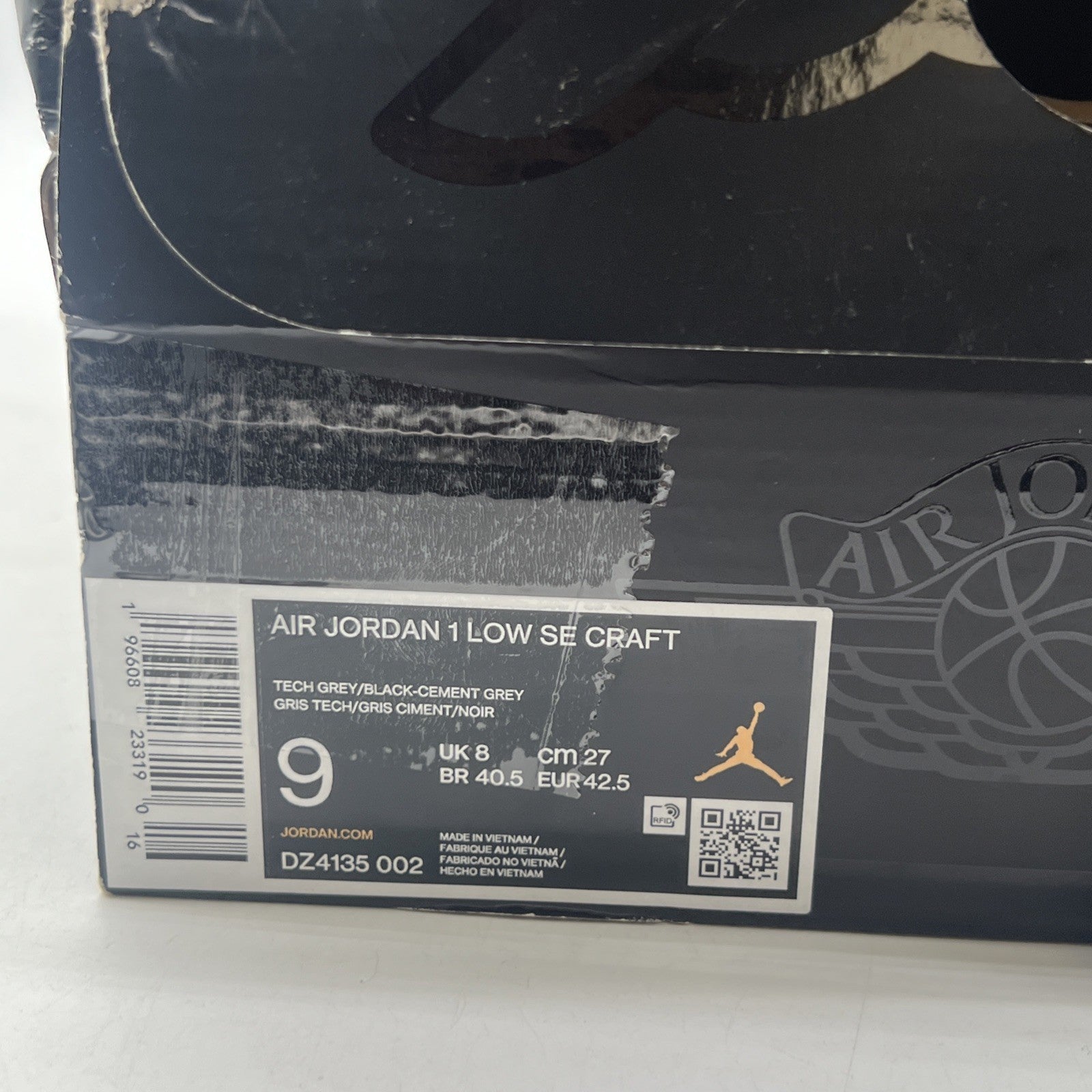 Size 9 - Air Jordan 1 SE Craft Low Inside Out - Cement Grey (DZ4135-002)