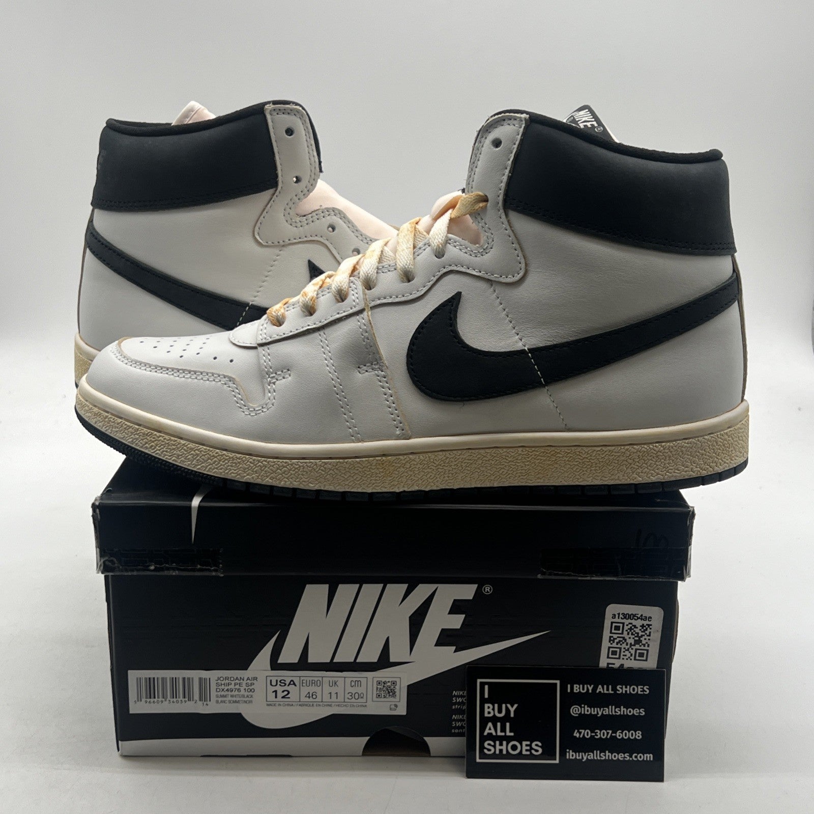 Size 12 - A Ma Maniére x Jordan Air Ship PE SP White Black (DX4976-100)