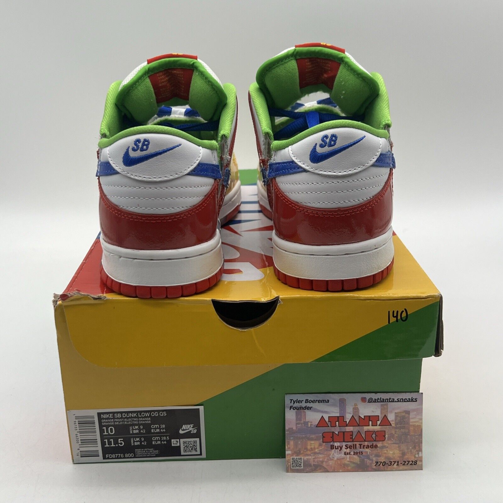 Size 9.5 - Nike Dunk Low SB Sandy Bodecker Red Blue Green Yellow (FD8777-100)