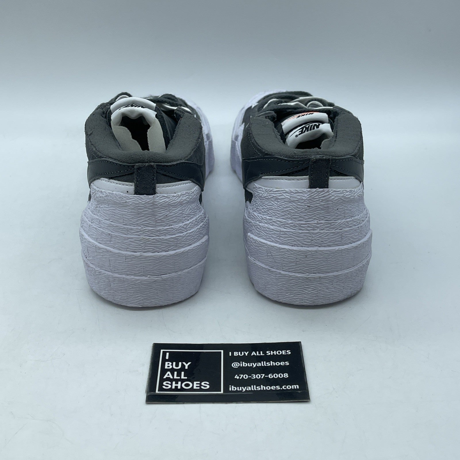 Size 11 - Nike sacai x Blazer Low Iron Grey White Suede Leather (DD1877-002)