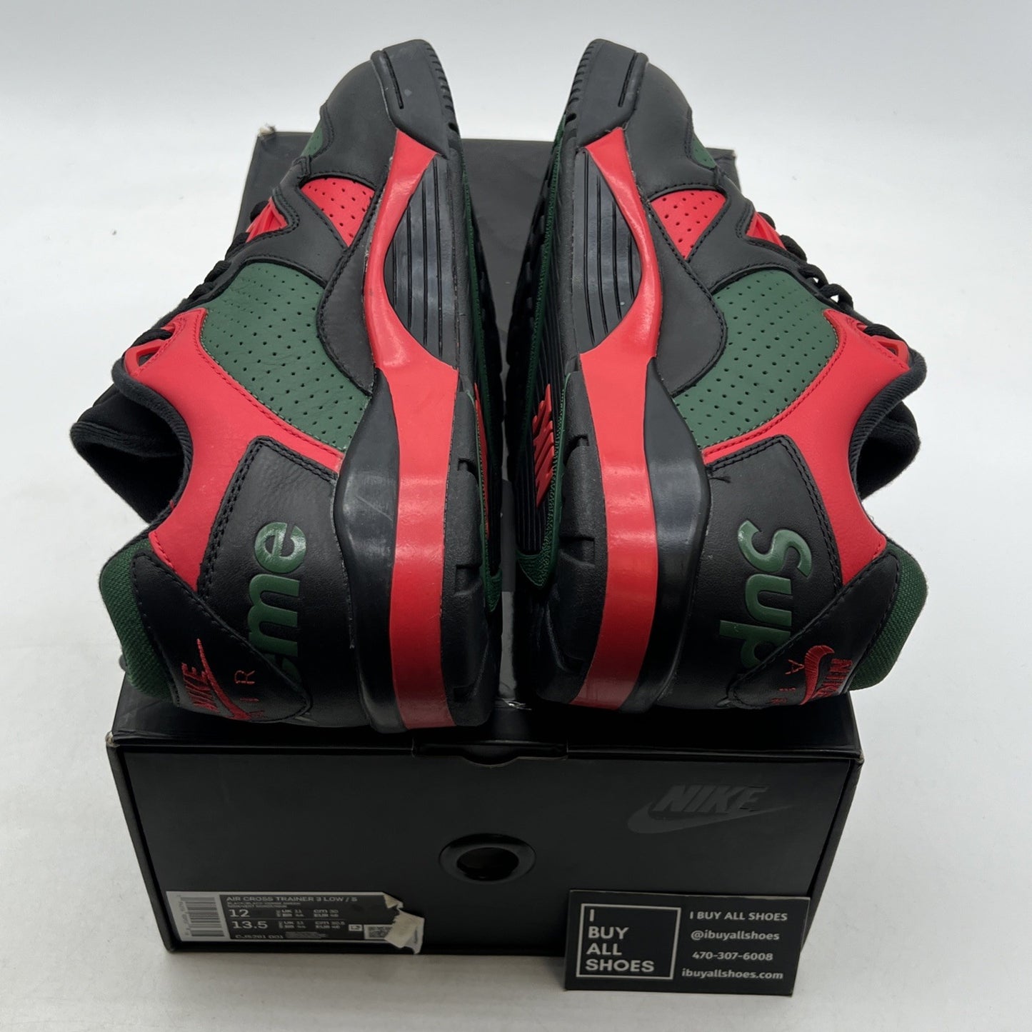 Size 12 - Nike Supreme x Air Cross Trainer 3 Low Black Gorge Green (CJ5291-001)