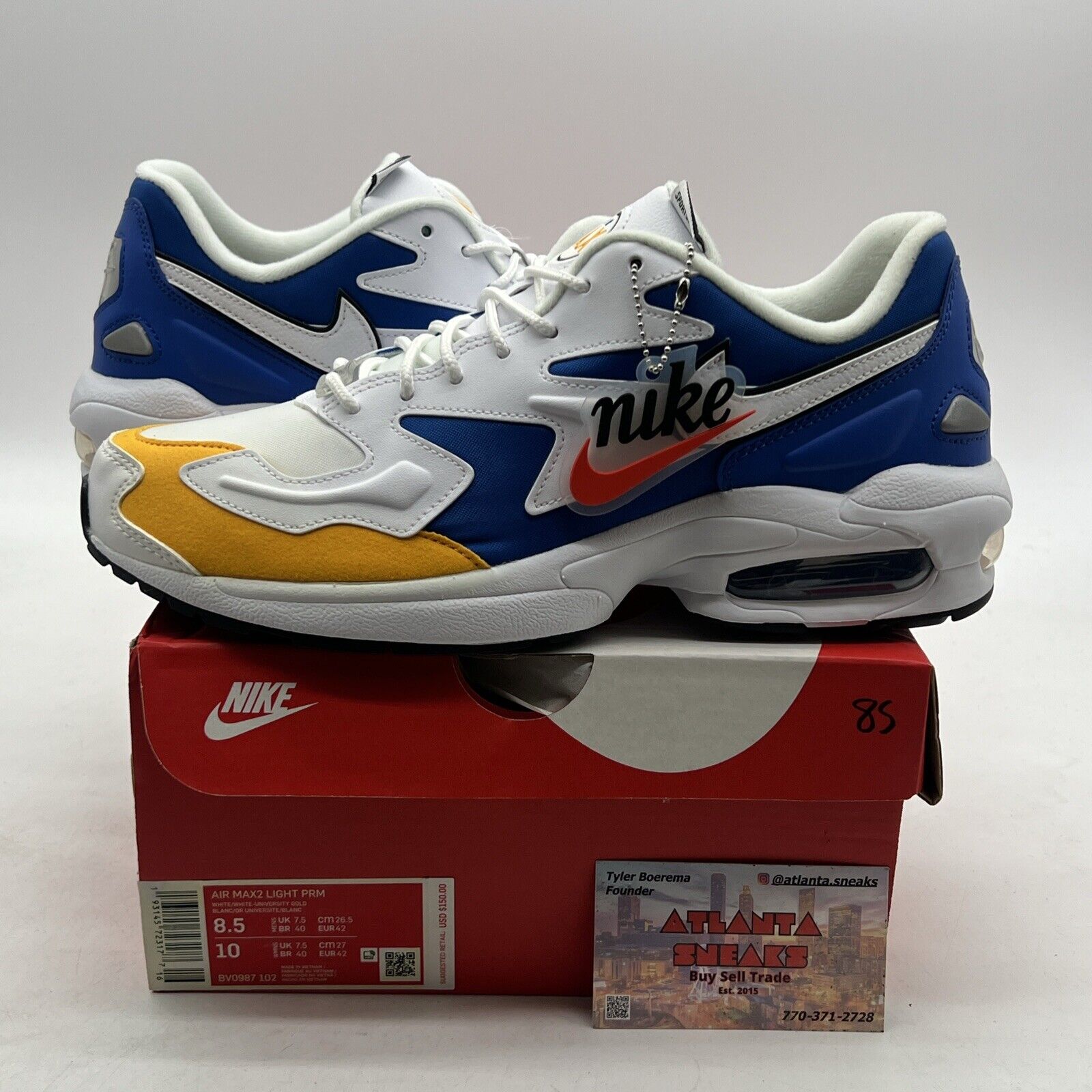 Size 8.5 - Nike Air Max 2 Light Royal Orange (BV0987-102)