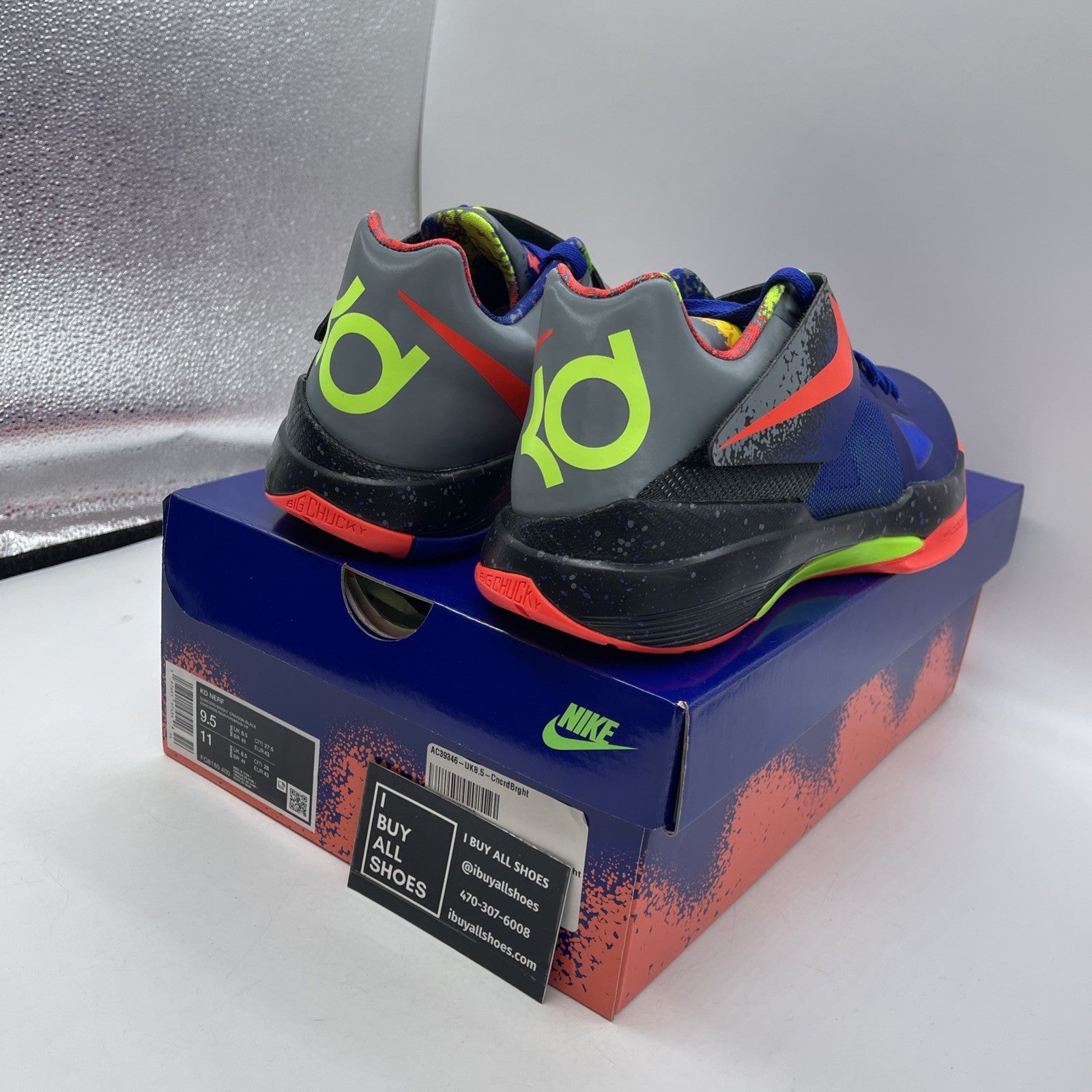 Size 9.5 - Nike Zoom KD 4 2024 Nerf Blue Black Leather (FQ8180-400)