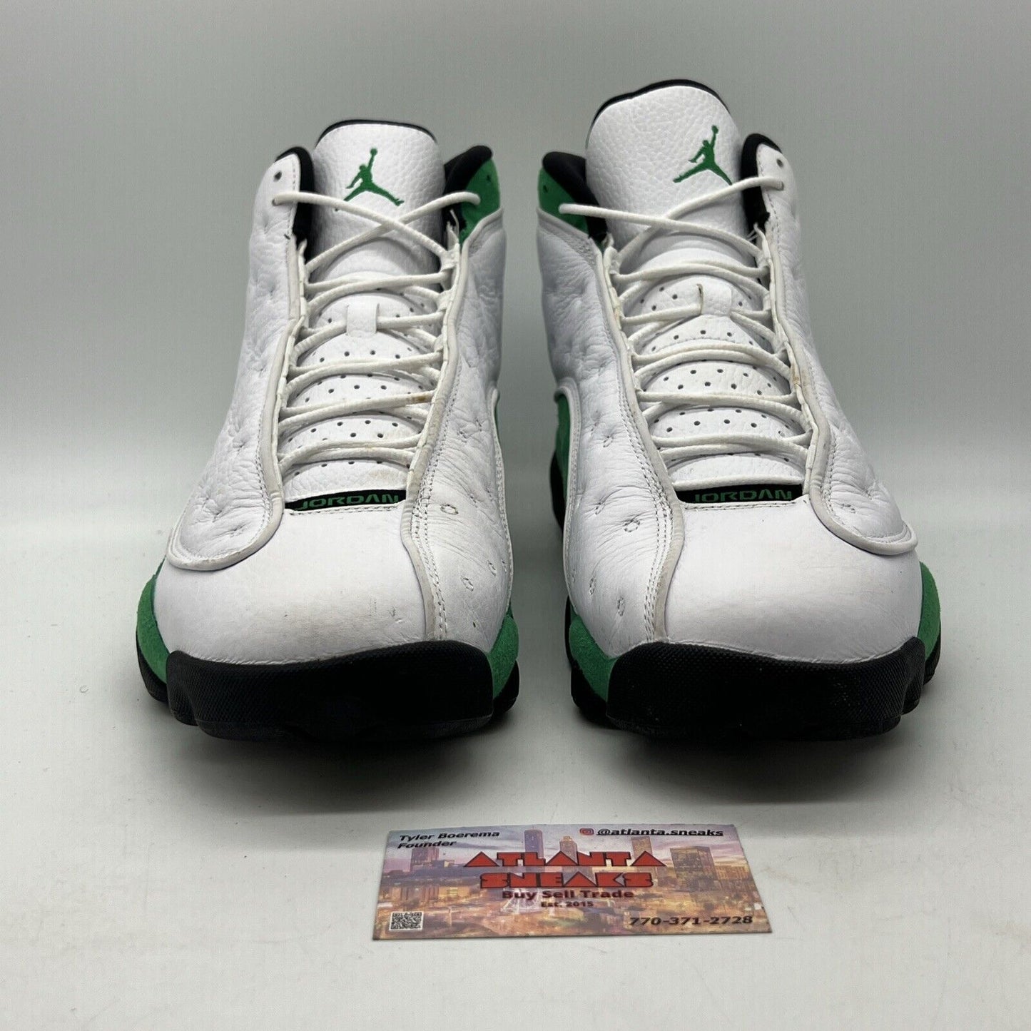 Size 13 - Jordan 13 Retro Lucky Green 2020 - DB6537-113 Black White Leather