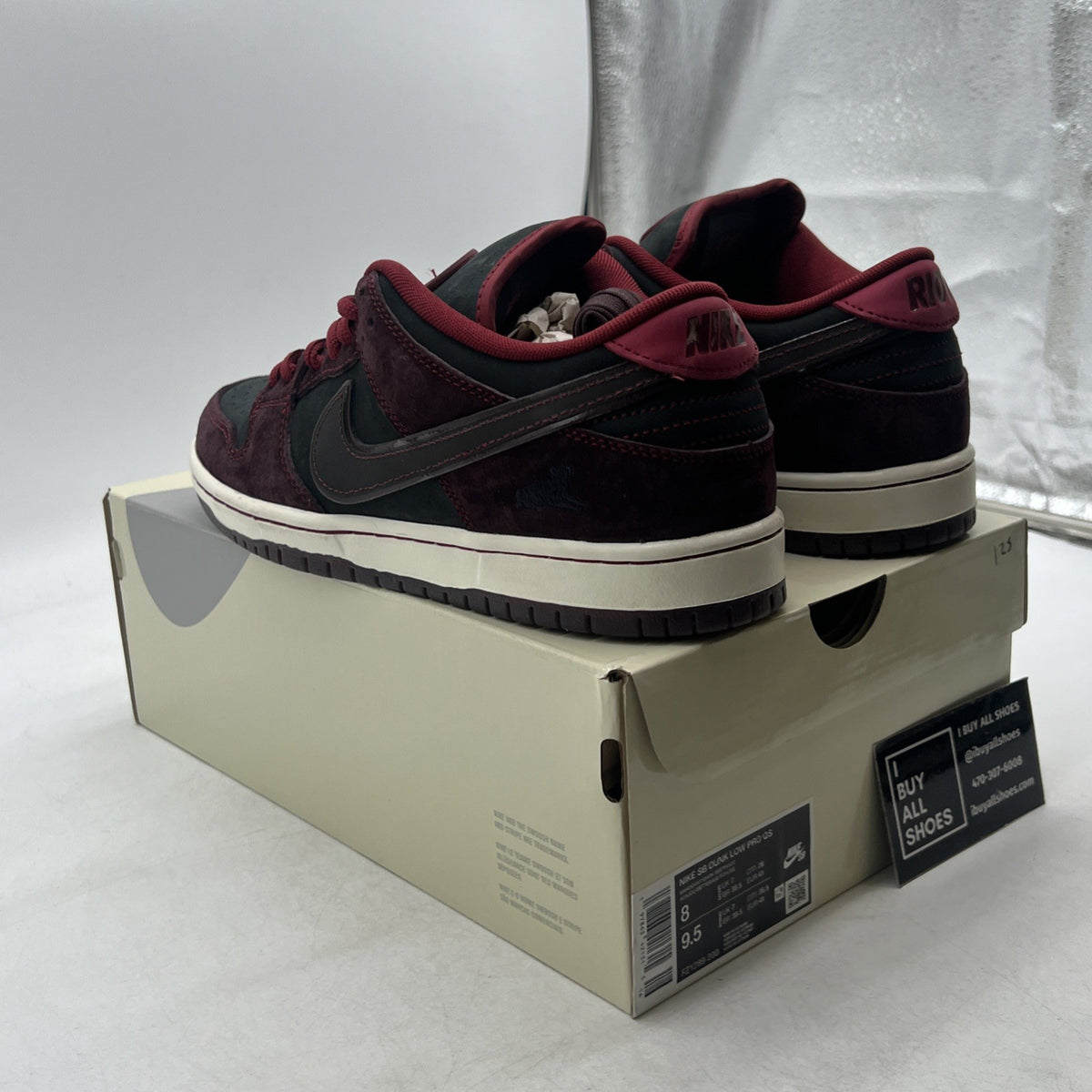 Size 8 - RIOT Skateshop x Nike Dunk Pro SB QS Low Mahogany Dark Beetroot