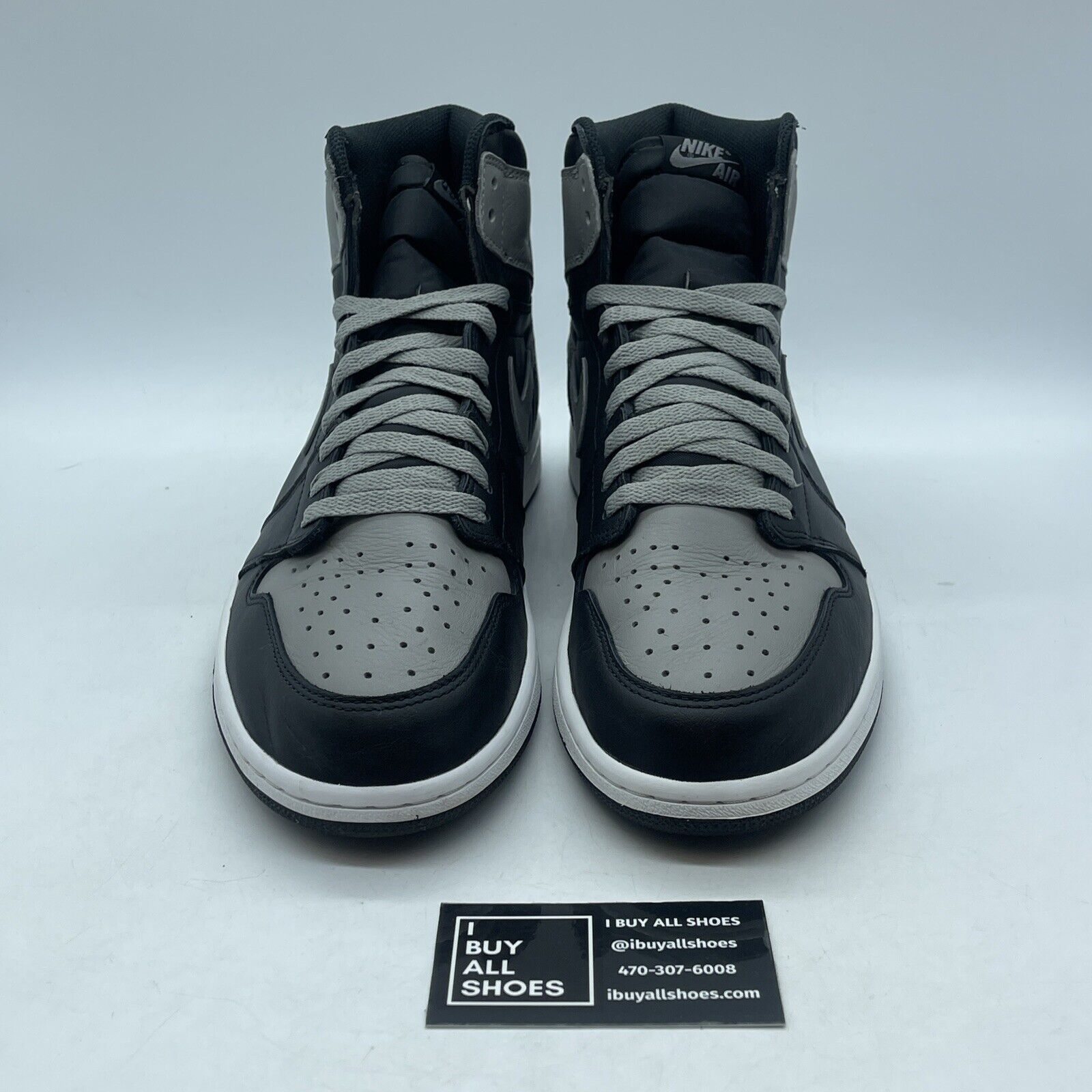 Size 12 - Jordan 1 Retro OG High Shadow Grey Black White Leather (555088-013)