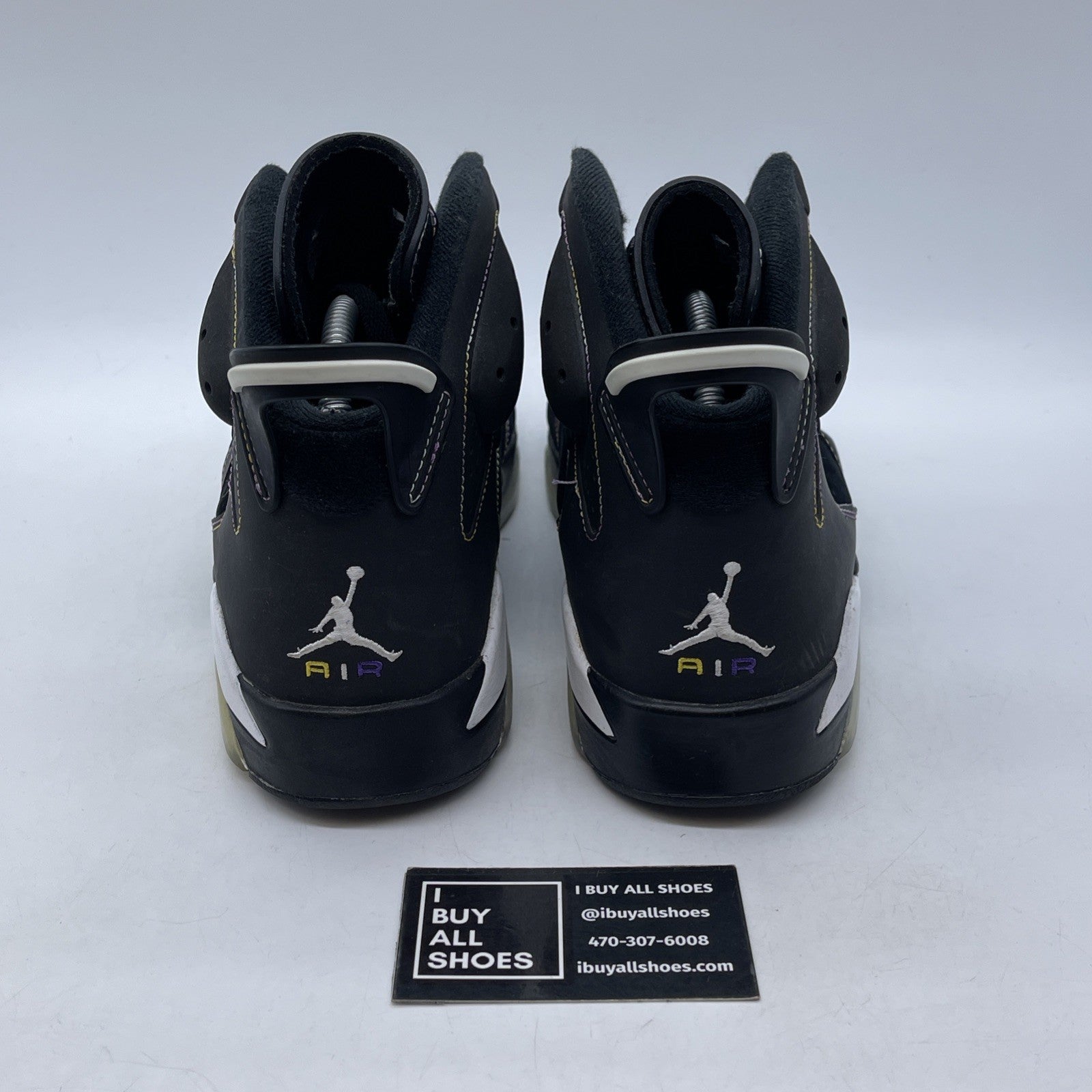 Size 9 - Air Jordan 6 Retro Lakers Black Purple Grey Suede (384664-002)