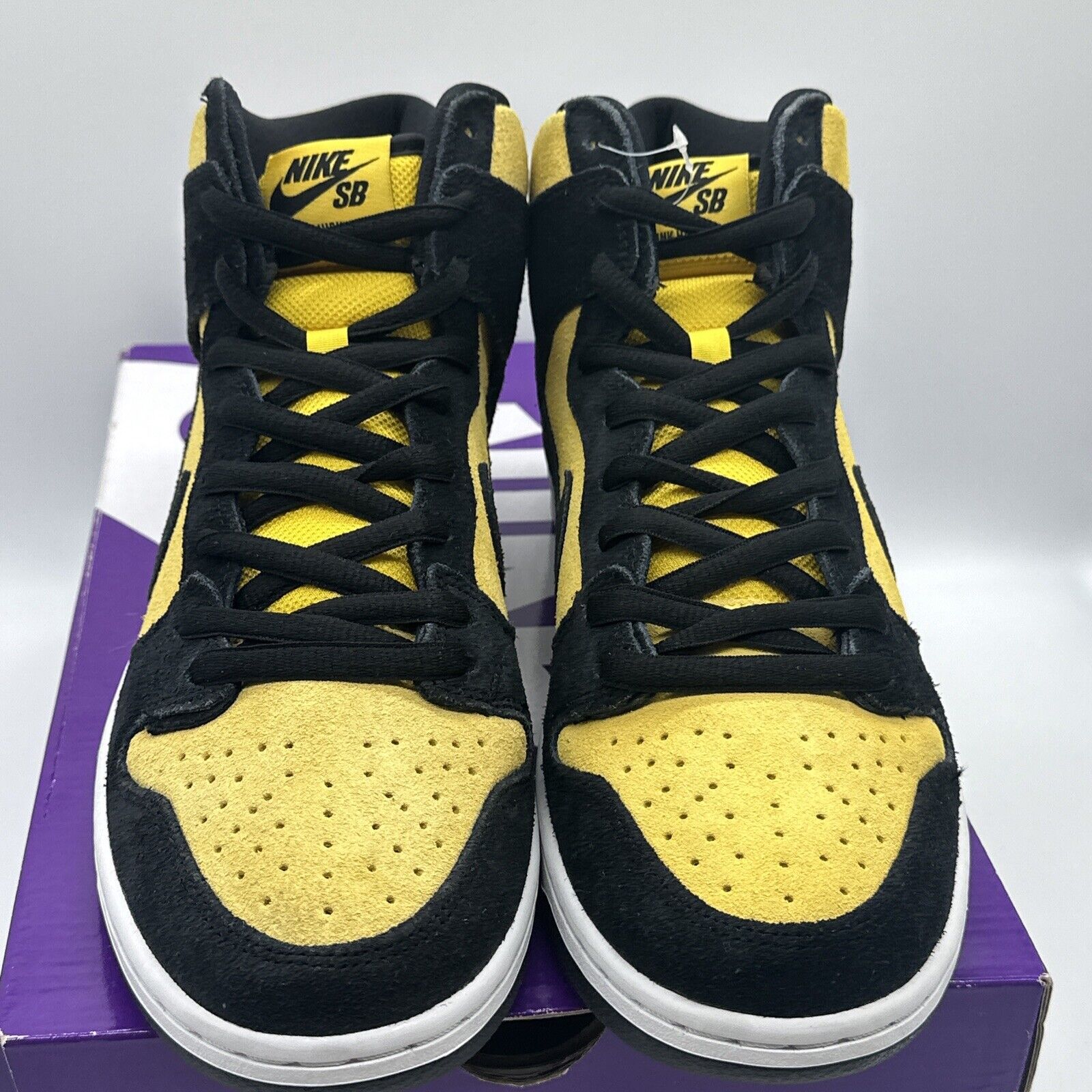 Size 10 - Nike SB Dunk High Black/Varsity Maize