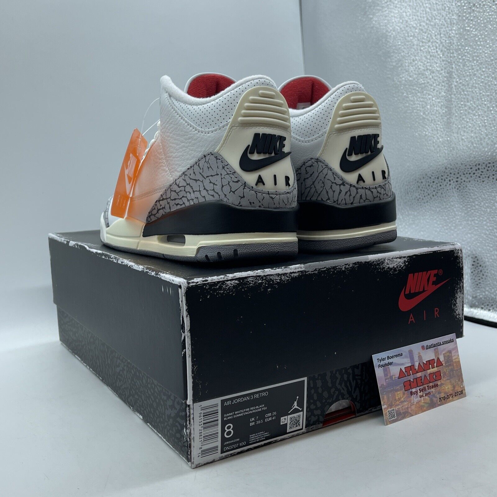 Size 8 - Jordan 3 Retro Mid White Cement Reimagined Grey White (DN3707-100)