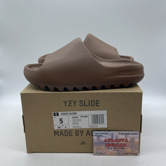 Size 5 - Adidas Yeezy Slides Flax Brown Rubber  (FZ5896)