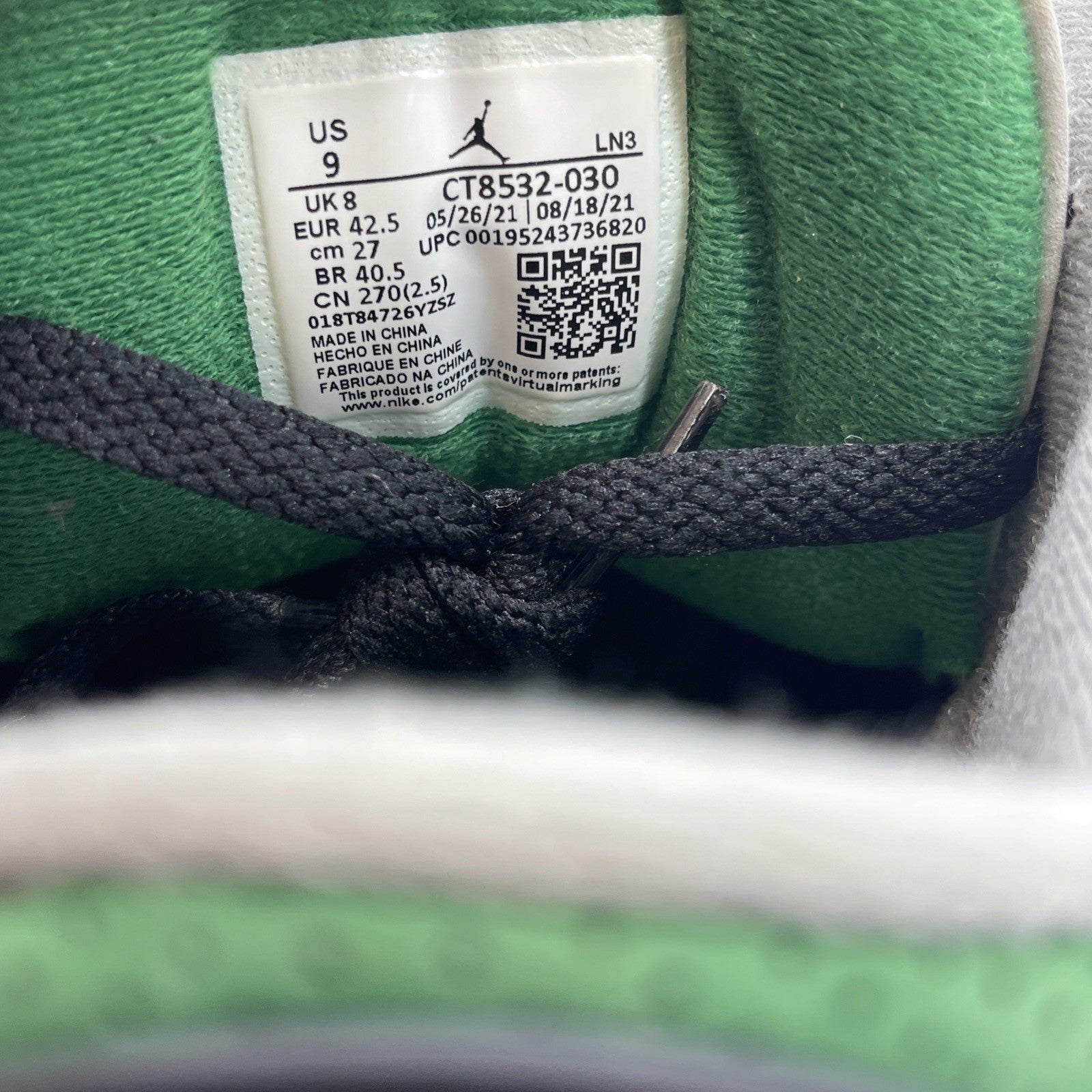 Size 9 - Jordan 3 Retro Mid Pine Green Black Grey White Suede (CT8532-030)