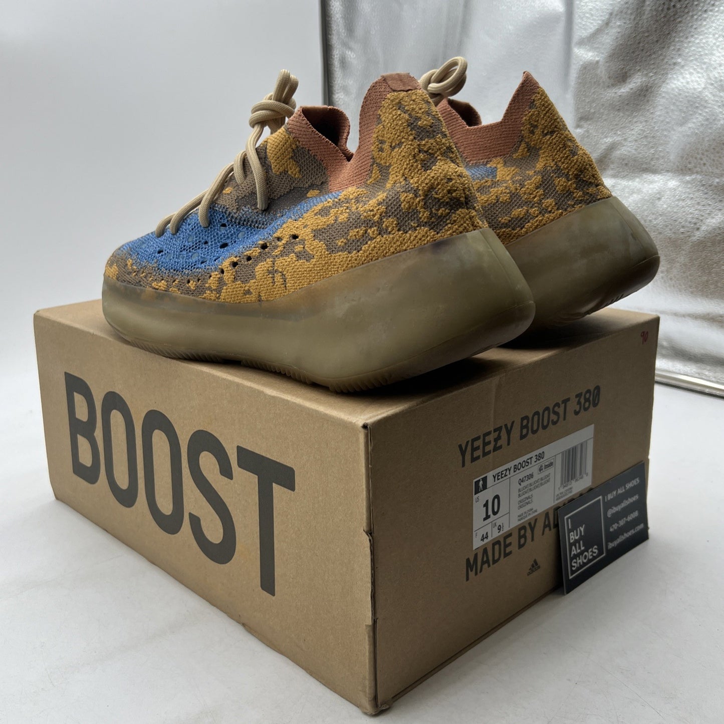 Size 10 - adidas Yeezy Boost 380 Blue Oat Non-Reflective (Q47306)