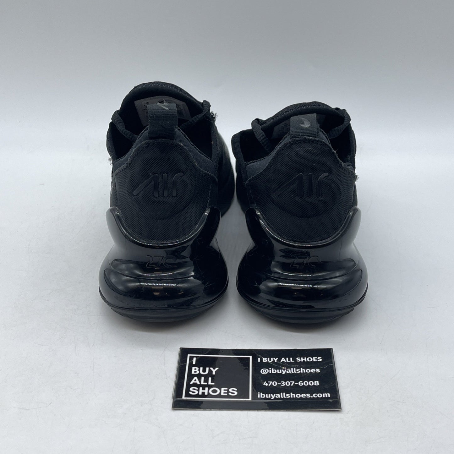 Size 4.5Y - (GS) Nike Air Max 270 Low Triple Black Suede Leather (BQ5776-001)