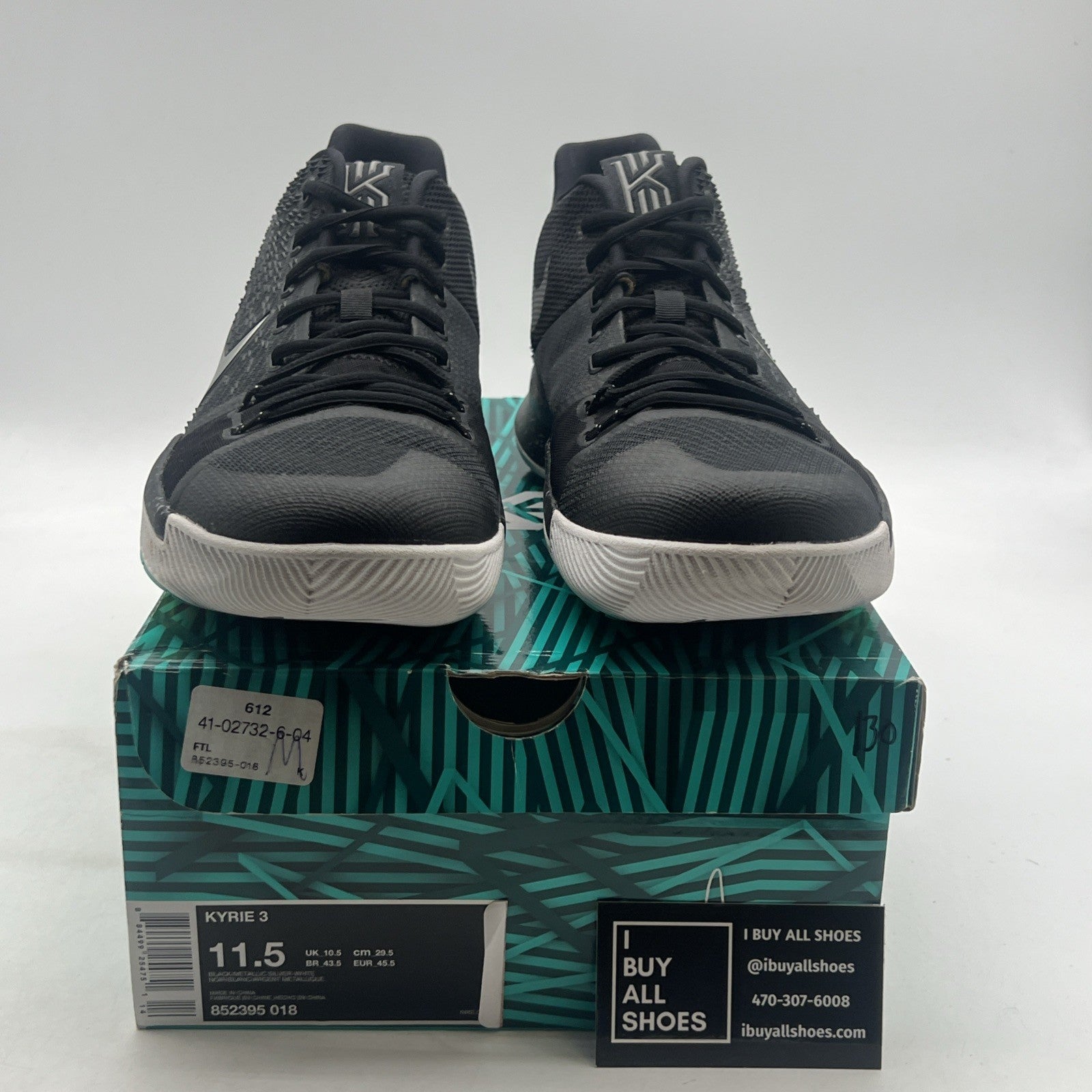 Size 11.5 - Nike Kyrie 3 Black Ice (852395-018)
