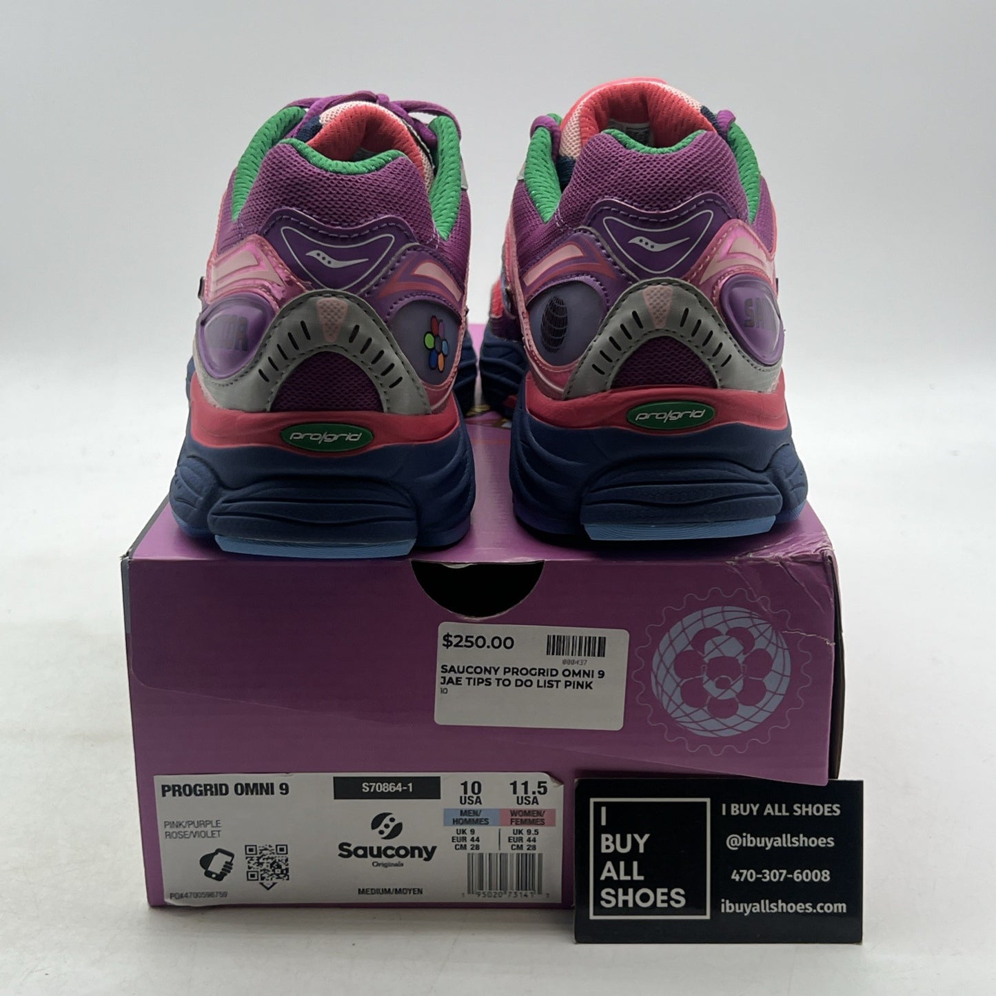 Size 10 - Saucony Jae Tips x ProGrid Omni 9 To Do List - Pink (S70864-1)
