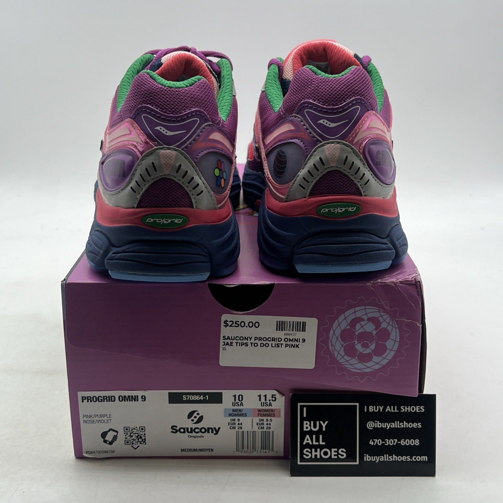 Size 10 - Saucony Jae Tips x ProGrid Omni 9 To Do List - Pink (S70864-1)