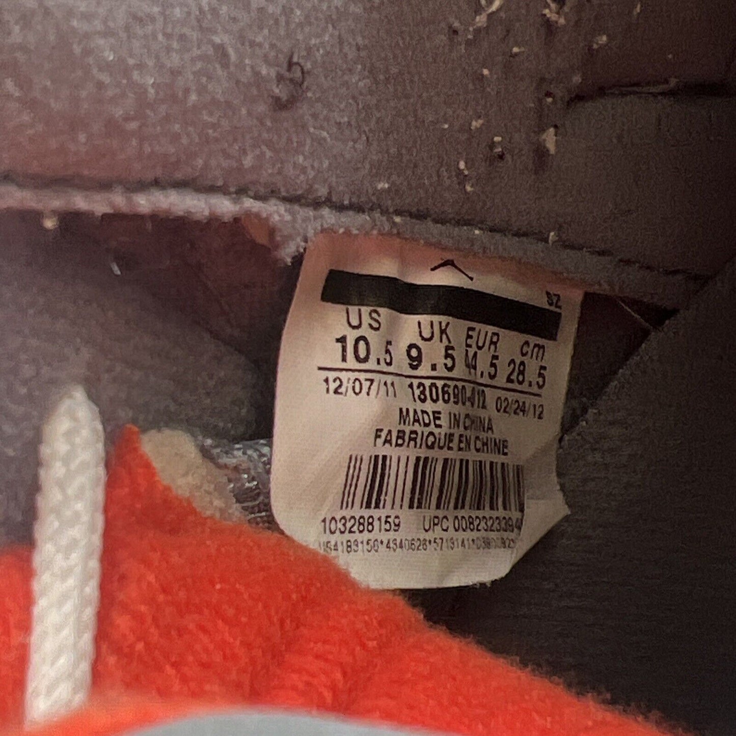 Size 10.5 - Air Jordan 12 Retro Cool Grey White Orange Suede (130690-012)
